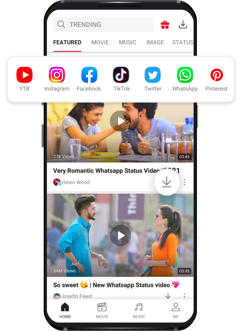 Vidmate App Header